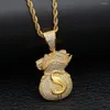 Pendant Necklaces Fashion Hip Hop Necklace Jewelry Classic US Dollar Money Bag With Stainless Steel Chain Bling Cubic Zircon Men's Gifts