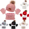 Akcesoria do włosów Baby Winter Hat Szaliki Zestaw Dzieci skręcone dzianinowe czapkę czapki Born Snood Infant Bonnet