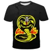 Cobra Kai Été Hommes Garçons Impression 3D Super Cool Motif Serpent Décontracté Tout-Match Surdimensionné T-Shirt À Manches Courtes Col Rond Tops255T