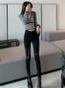 Pantalons Femmes Femmes Vêtements Jeans 2022 Automne Hiver Mode Noir Pantalon taille haute Femme Casual Zipper Cowboy Pantalones de Mujer
