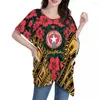 Women's Blouses HYCOOL Selling Sexy V Neck Bat Sleeve One Piece Loose Fit Tees For Maternity Polynesian Tribal Print Women Blouse And Top