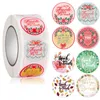 Geschenkverpackung 500pcs/Roll Danke Blumen Aufkleber Papieretiketten Runde Belohnung Scrapbooking Aufkleber Hochzeitsfeierumschlag Seehunde Schreibwaren