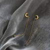 Bengelen oorbellen amaiyllis 18k gouden maan tassel crescent stud handgemaakt lang voor vrouwen sieradencadeau