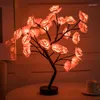 Strängar LED Rose Flower Table Lamp USB Christmas Tree Fairy Lights Night Home Party Wedding Bedroom Decoration Mors dag gåva