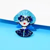 Brooches CINDY XIANG Acrylic Wearing Glasses Modern Girl For Women 4 Colors Available Fashion Acetate Fiber Pin 2022