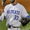 Maglia giovanile da uomo cucita da baseball NCAA Kentucky Wildcats 2 Austin Schultz 1 Jake Thompson 47 Kyle Music 26 Justin Olson