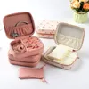 Jewelry Pouches Travel Box Organizer Packaging PU Leather Zipper Portable Jewellery Storage Displa Case Gift Boxes For Women