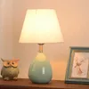 Table Lamps European Retro Ceramic Lamp Bedroom Bedside Living Room Study Lighting Modern Fabric Lampshade Desk Home Art Decor