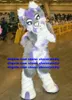 Длинный меховой серый серый хриплый талисман талисмана Fox Wolf Fursuit Furry Wurs