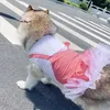 犬のアパレル春の夏のドレス子犬のペットの服ミディアム大きな犬コスチュームラブラドールゴールデンレッカードレスディスフラズペロ