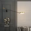 Wandlamp eenvoudige moderne ledlampen voor woonstudie Ruimte Bedroom Bedroom Lichten Lichten Goud Zwart Iron Painted Indoor Lighting Luminaire