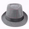 Bérets vintage des chapeaux de soleil pour hommes vintage plaidages jazz plaids fedoras chapeau panama plage cap plage classiques hommes femmes multicolores facultatifs