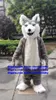 Grey Long Fur Furry Mascot Costume Husky Dog Wolf Fursuit Adult Cartoon Character Promotion Ambassador Fashion Promotion zx2797