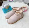 Hot AUS classical Short Mini Sequins snow boots 2022 new keep warm women U5854 boot man womens Plush casual warms boots Sheepskin Suede shoes Antelope brown