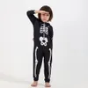 Familjsmatchande kläder Halloween Scary Skeleton Costume för vuxna barn skräck Skull Jumpsuit Carnival Party Hodded Parent-Child Pyjama 221020