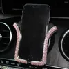 Interiördekorationer universell biltelefonhållare Crystal Rhinestones Gravity Diamond Stand Auto Air Vent Mount Clip Accessories