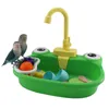 Andere Vogelbedarf Badewanne mit Wasserhahn Lustige automatische Haustierpapageien Pooldusche Reinigungswerkzeuge Brids Kinder Unterhaltung Lernspielzeug 221111