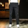 Men's Pants 2022 Spring Men's Casual Cotton Straight Classic Korean Style Clothing Flat Black Brown Trousers For Male