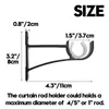 Tende da Doccia Confezione da 8 Staffe per Aste per Tende Singole per Tendaggi Supporti per Impieghi Pesanti Nero - 4 18,6 Cm 11X8 Cm