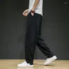 Pantalons pour hommes Style chinois été mince coton lin décontracté ample grande taille droite hommes vêtements Tai Chi pantalon mâle
