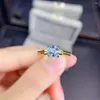 Cluster Rings KJJEAXCMY Fine Jewelry S925 Sterling Silver Inlaid Natural Blue Topaz Girl Noble Ring Support Test Chinese Style With Box