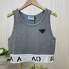 Kvinnors tankar Camis Women Designer Tops Tees Wide Shoulder Strap Vest Sleeveless Top Triangular Letter Badge T Shirt Summer Short 296