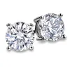 Stud Solitaire 3ct Lab Diamante Orecchino con pietra preziosa 100% Reale 925 gioielli in argento sterling Orecchini di fidanzamento da sposa per donne uomini 221020