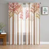 Curtain Ginkgo Leaf Autumn Scenery Sight Tulle Sheer Curtains For Living Room Bedroom The Kitchen Voile Organza Decoration