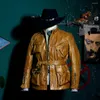 Men's Jackets Size Top Super Quality US Army Genuine M65 Outerwear Italian Cow Leather Long Coat Cowhide Safari Jacket
