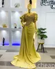 Arabe aso ebi sirène or robes de bal cristaux en dentelle perlée soirée de fête formelle deuxième réception d'anniversaire de fiançailles d'anniversaire robe zj734 407