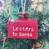 Kerstdecoraties Creatieve metalen Iron Red Mailbox Hangende ornament Tree Hanger Letters to Santa Claus Home Decoration