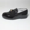 Baskets garçons chaussures en cuir enfants formels pour robe de mariée de fête noir brevet sans lacet bout rond gland performance Oxfords 221018