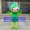 Green Flower Peach Prunus Mascot Costume Adult Cartoon Character Outfit Suit Welcome Dinner Promotional Compaign ZX2901