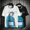 メンズTシャツファッション半袖OネックTシャツプリントコットン素敵な夏服トップTシャツ特大M-5XL