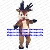 Mascote fantasia marrom rudolph the vermelho de nariz vermelho veado veado de desenho animado adulto allen adorável jubileu americano zx1572