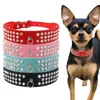 Collari per cani 3 file Bling diamante strass pelle scamosciata animale domestico per cani di piccola taglia media XS S M L 4 colori