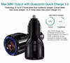 QC3.0 Portable Car Chargers Led Snel opladen 12V 3.1A dubbele USB -poort voor smartphone