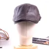 Berets heren dames echt leer verstelbare piekkap casquette baret sboy jazz/marine/leger caps/hoeden