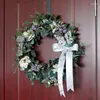 装飾花ウェディングリースフラワーホームドア装飾美しい蝶の人工花輪クリスマスイースター装飾