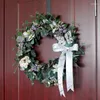 Decorative Flowers Wedding Wreath Flower Home Door Decoration Beautiful Butterfly Artificial Wreaths Christmas Easter Decor