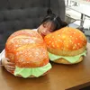 Plush Dolls 3D Burger Pillow Creative Cushion Car Seat Soft Filled Backrest Toy Birthday Funny Simulated Snack Bread Shape 221111