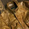 Men's Jackets Size Top Super Quality US Army Genuine M65 Outerwear Italian Cow Leather Long Coat Cowhide Safari Jacket