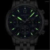 Montres-bracelets GUANQIN montre hommes Top affaires étanche horloge lumineuse Quartz cuir chronographe montres de Sport