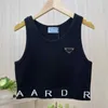 Kvinnors tankar Camis Women Designer Tops Tees Wide Shoulder Strap Vest Sleeveless Top Triangular Letter Badge T Shirt Summer Short 296