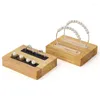 Jewelry Pouches Solid Wood Ring Elastic Display Board Bracelet Storage Box Tray Base Props