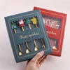 Christmas Decorations 4Pcs 2022 Coffee Spoons With Gift Box Teaspoons Dessert Stainless Steel Tableware Year 2023