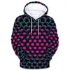 Heren Hoodies Europese en Amerikaanse Hoods Hoodie Pullover Fashion Grid Honeycomb Driedimensionale 3D Digital Print Casual Men