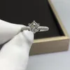 Cluster Rings Inbeaut 925 Silver Pass Diamond Test Excellent Cut 1-2 Ct D Color Moissanite Shiny Full Micro Stone Paved Ring Fine Jewelry