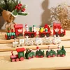 Kerstdecoraties houten trein ornamenten hanger Merry voor huis Xmas Navidad 2022 jaar decor 2023