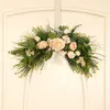 Decorative Flowers Floral Swag Door Wreath Silk Roses Wedding Arch Garland For Celebration Party Lintel Wall Garden